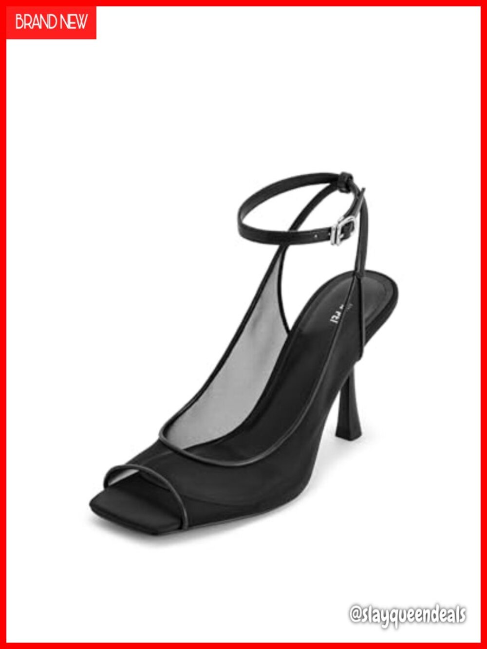 JW PEI Serenity Open Toe Mesh Slingback Sandals Heeled 3.54in